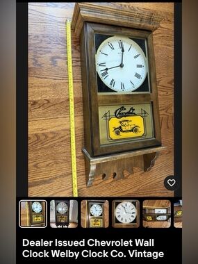 Welby Chevrolet Vintage Wall Clock - Brown and Yellow